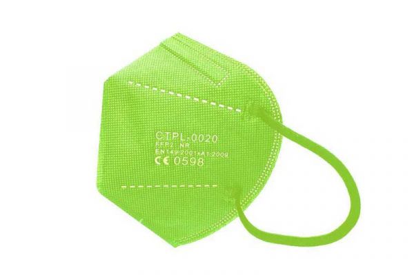 CTPL-0020 NR FFP2 Maske CE 0598 in Neongrün einzeln verpackt kaufen im Hygiene Onlineshop von Hygienevertrieb Ullrich