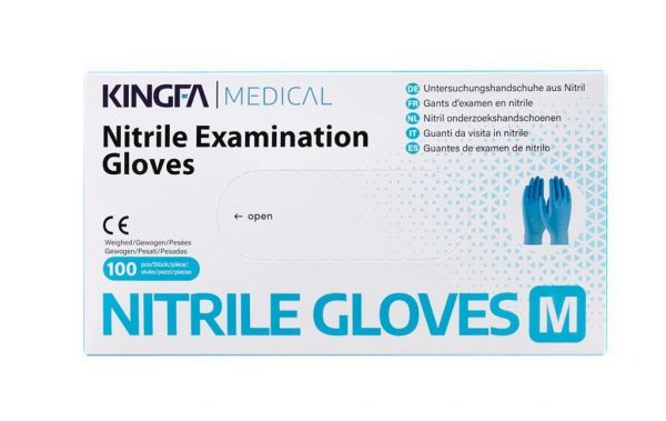 KingFa Medical medizinische Nitril Handschuhe Gr. M blau KAT III EN455
