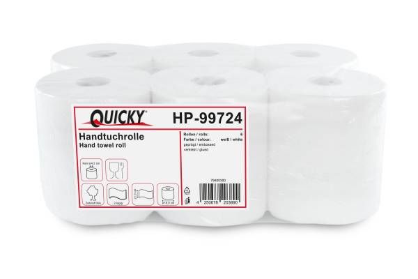 Quicky Handtuchrolle, 2-lagig, 6 Rollen, Zellstoffmix jetzt online kaufen im Autopflege Onlineshop.