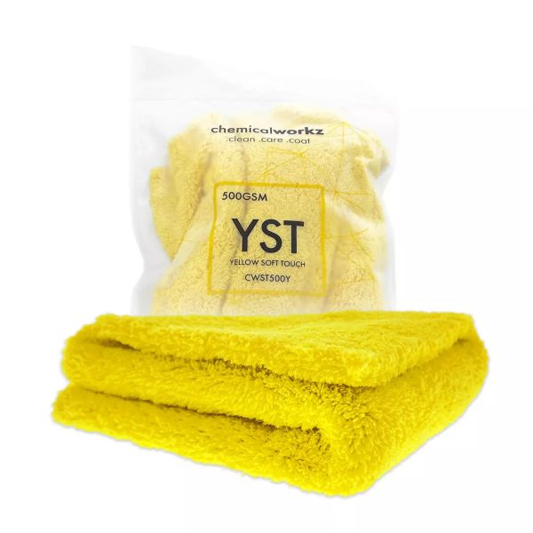 ChemicalWorkz Yellow Edgeless Soft Touch Premium Poliertuch 500GSM 40×40 gelb jetzt kaufen im Autopflege Onlineshop