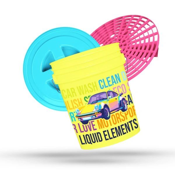 Liquid Elements Wascheimer, 20L inkl. Schmutzsieb und Deckel Pop Art jetzt bestellen im Autopflege Onlineshop