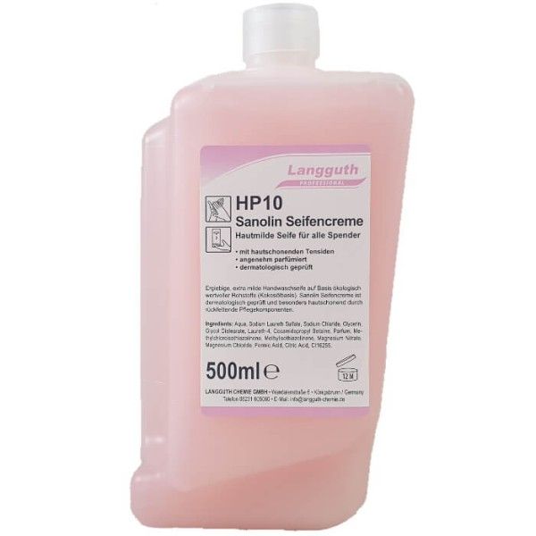 Langguth HP10 Creme-Seife Sanolin 500 ml rosa Cremeseife Seifencreme Handseife