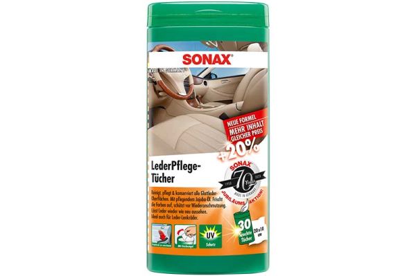 SONAX LederPflegeTücher Box 25 Stk. jetzt günstig im Autopflege Onlineshop kaufen