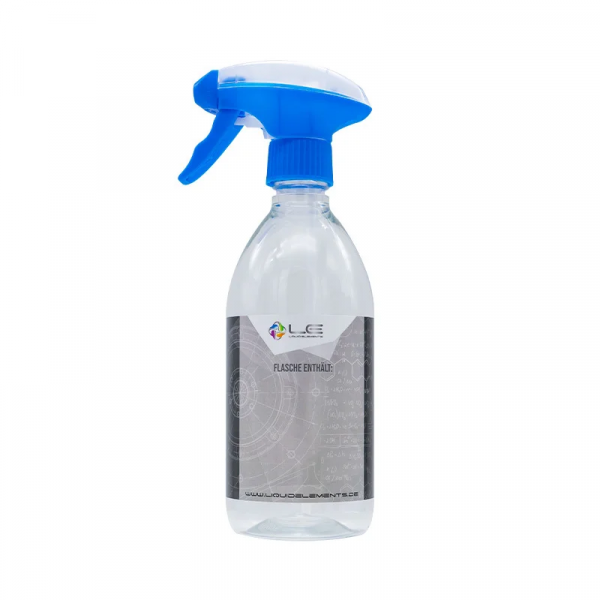 Bestelle jetzt Liquid Elements Sprühflasche inkl. Sprühkopf und Etikett 500ml online und günstig im Autopflege Onlineshop und spare