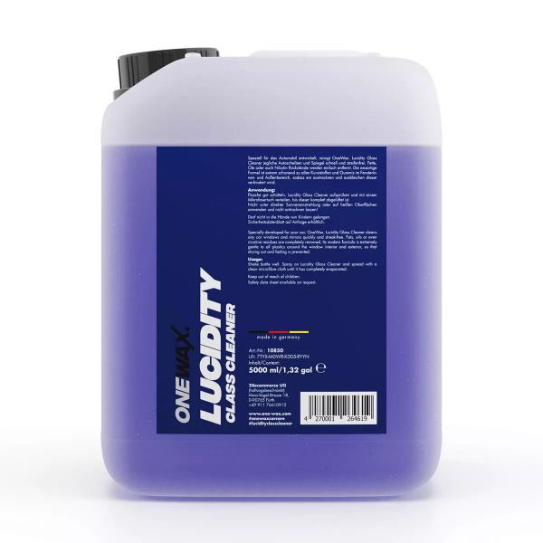 OneWax LUCIDITY GLASS CLEANER 5L jetzt online kaufen im Autopflege Onlineshop.