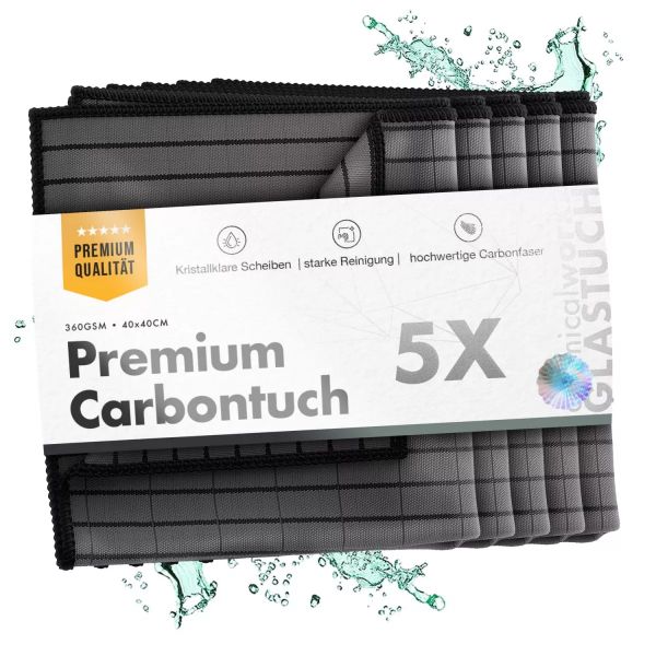 chemicalworkz Carbon Fiber Glass Towel Premium Glastuch 360GSM 40×40 5Stk. jetzt kaufen im Autopflege Onlineshop