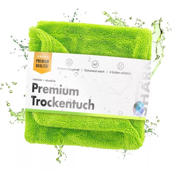chemicalworkz Green Shark Twisted Towel Premium Trockentuch 1400GSM 40x40 jetzt bestellen im Autopflege Onlineshop